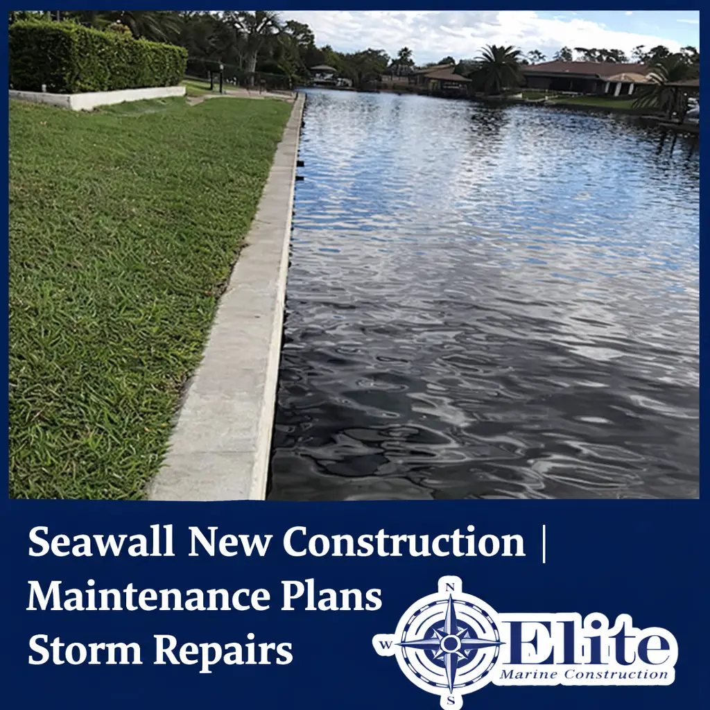 Residential seawall along a canal